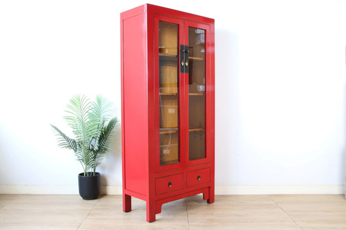 Chinesische vitrine rot aus - vitrine,
